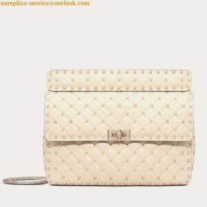 Replica Valentino Rockstud Spike Large Bag In White Nappa Lambskin