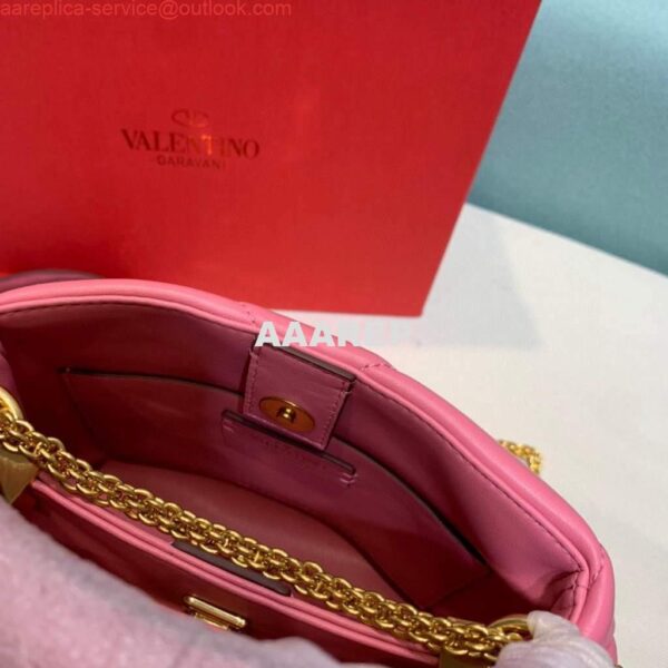 Replica Valentino 0097S Small Roman Stud The Handle Bag In Nappa Pink 9