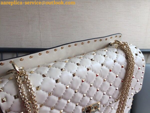 Replica Valentino Rockstud Spike Large Bag In White Nappa Lambskin 11