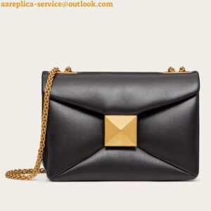 Replica Valentino Rockstud Spike Medium Bag In Black Nappa Lambskin