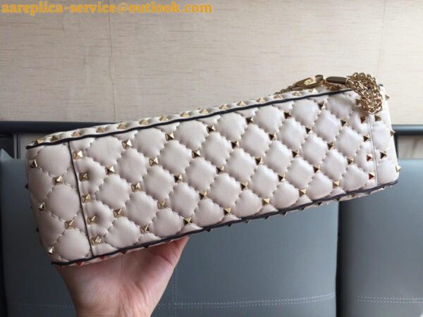 Replica Valentino Rockstud Spike Large Bag In White Nappa Lambskin 12