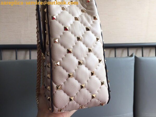 Replica Valentino Rockstud Spike Large Bag In White Nappa Lambskin 13