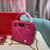 Replica Valentino 0097S Small Roman Stud The Handle Bag In Nappa Red 2