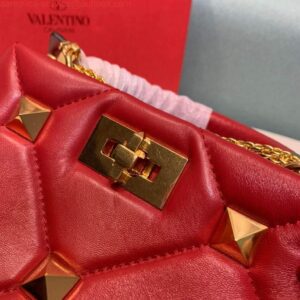 Replica Valentino 0097S Small Roman Stud The Handle Bag In Nappa Red 2