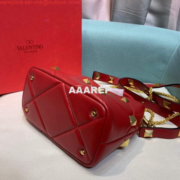 Replica Valentino 0097S Small Roman Stud The Handle Bag In Nappa Red 6