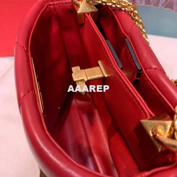 Replica Valentino 0097S Small Roman Stud The Handle Bag In Nappa Red 7