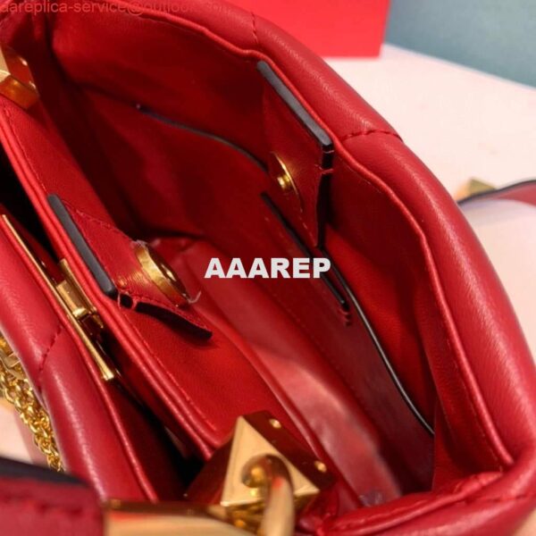 Replica Valentino 0097S Small Roman Stud The Handle Bag In Nappa Red 8