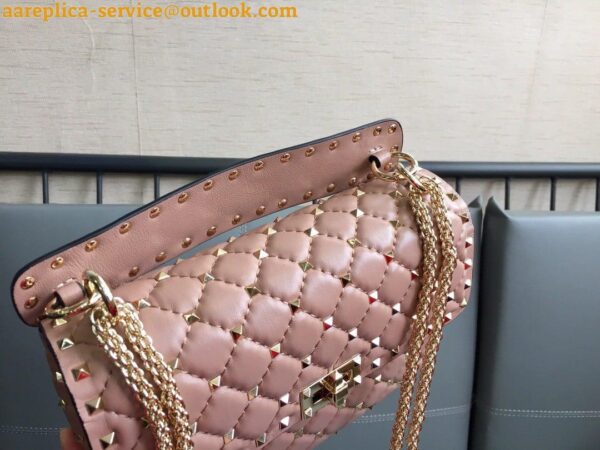 Replica Valentino Rockstud Spike Medium Bag In Poudre Nappa Lambskin 10