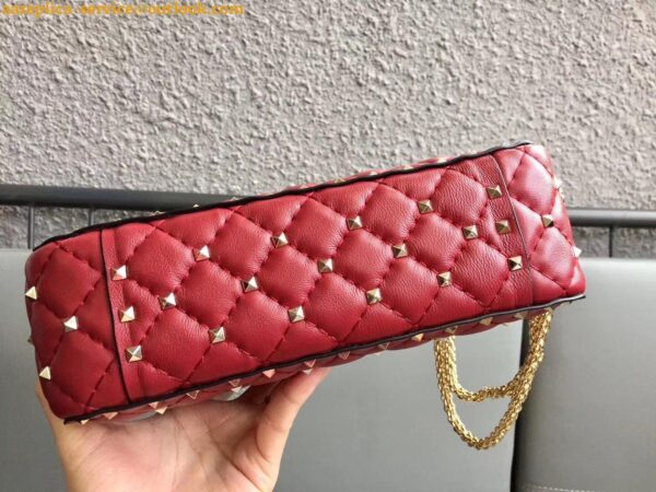 Replica Valentino Rockstud Spike Medium Bag In Red Nappa Lambskin 3