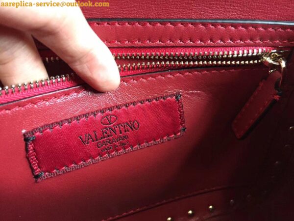 Replica Valentino Rockstud Spike Medium Bag In Red Nappa Lambskin 4