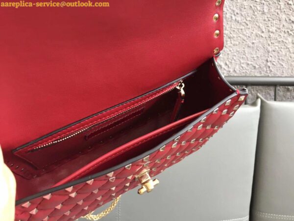 Replica Valentino Rockstud Spike Medium Bag In Red Nappa Lambskin 6