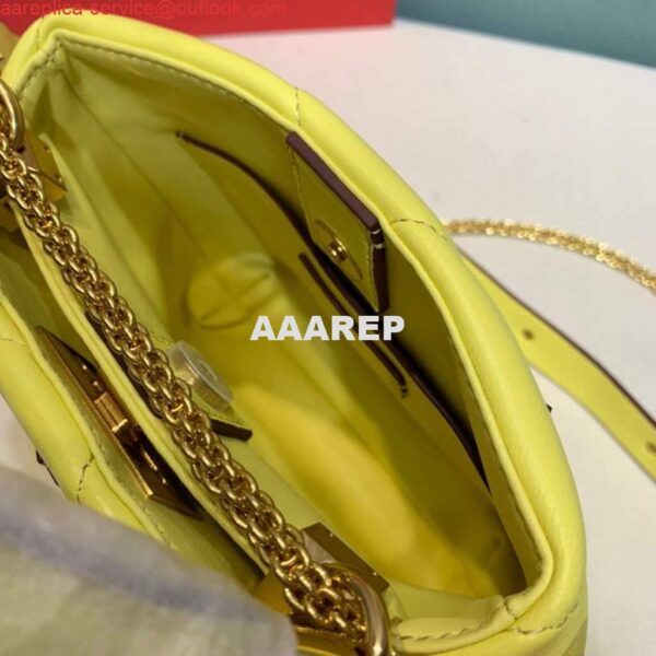 Replica Valentino 0097S Small Roman Stud The Handle Bag In Nappa Yellow 9