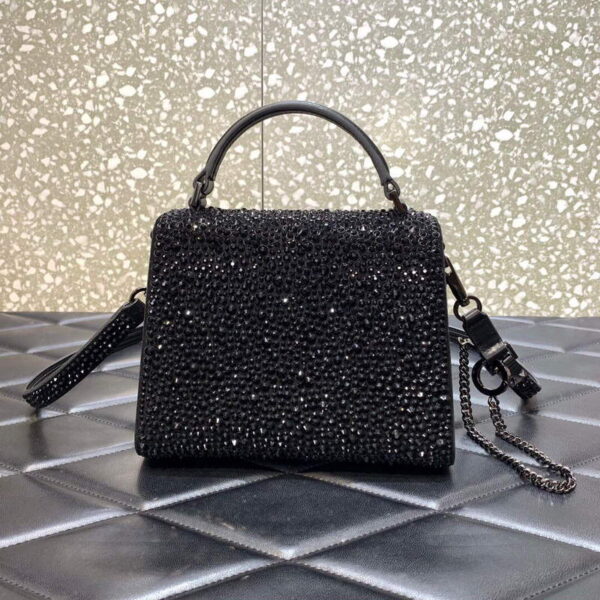 Replica Valentino 1W2B0G97TZA0FO Vsling Mini Handbag With Sparkling Embroidery Black 3