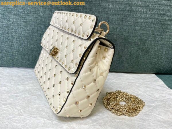 Replica Valentino Rockstud Spike Medium Bag In White Nappa Lambskin 7