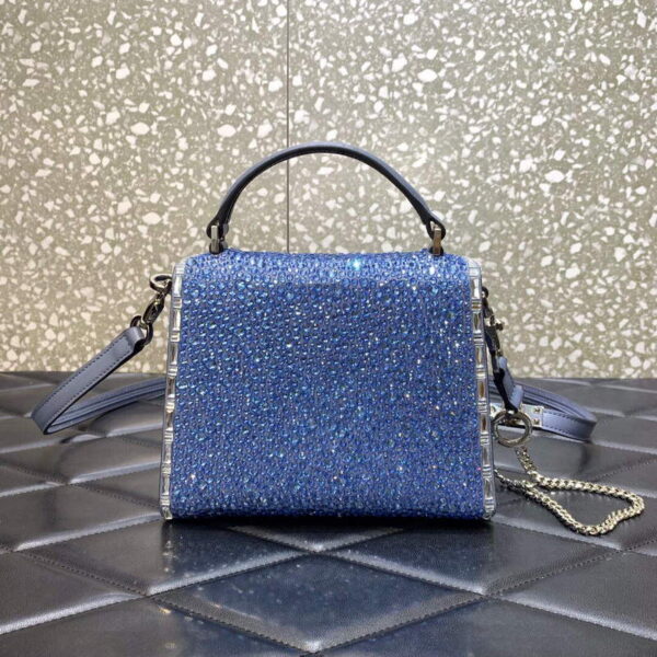 Replica Valentino 1W2B0G97TZA0FO Vsling Mini Handbag With Sparkling Embroidery Blue 3