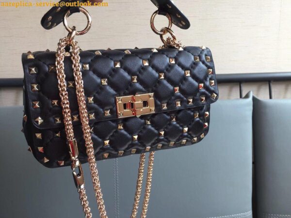 Replica Valentino Rockstud Spike Small Bag In Black Nappa Lambskin 3