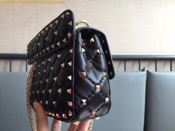 Replica Valentino Rockstud Spike Small Bag In Black Nappa Lambskin 6