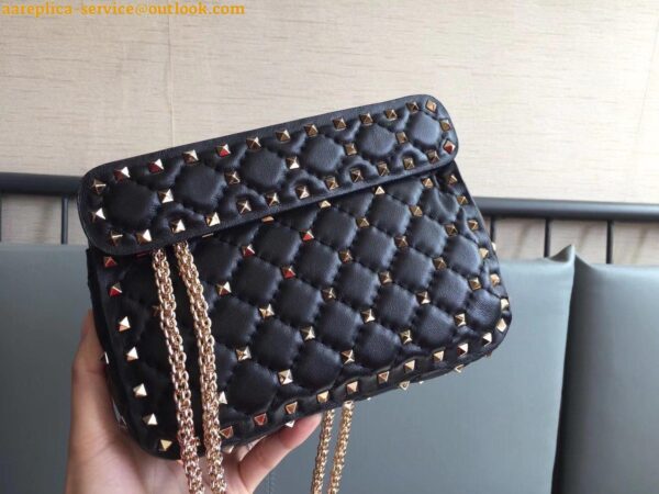 Replica Valentino Rockstud Spike Small Bag In Black Nappa Lambskin 10