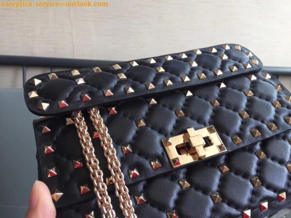 Replica Valentino Rockstud Spike Small Bag In Black Nappa Lambskin 11