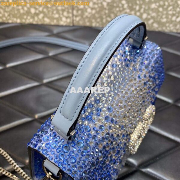 Replica Valentino 1W2B0G97TZA0FO Vsling Mini Handbag With Sparkling Embroidery Gradient blue 4