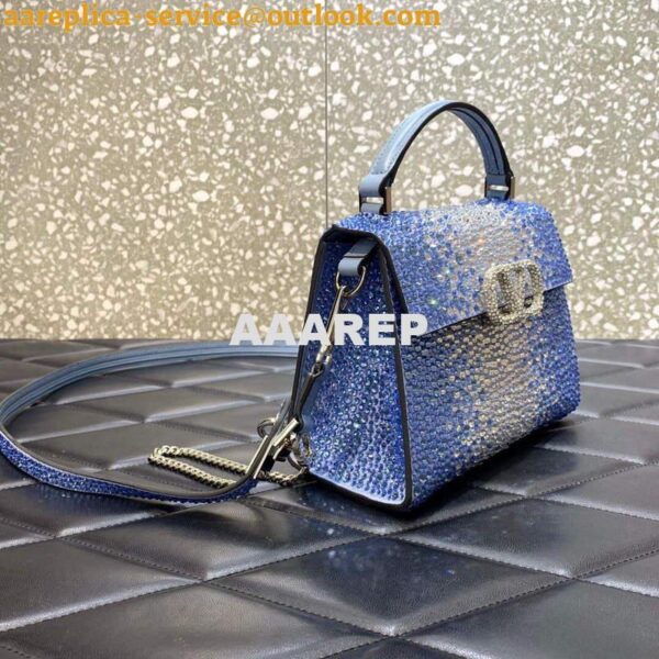 Replica Valentino 1W2B0G97TZA0FO Vsling Mini Handbag With Sparkling Embroidery Gradient blue 6