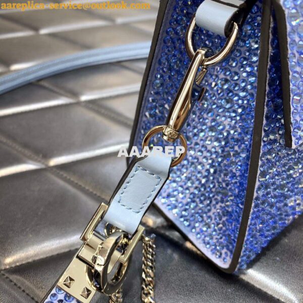 Replica Valentino 1W2B0G97TZA0FO Vsling Mini Handbag With Sparkling Embroidery Gradient blue 7