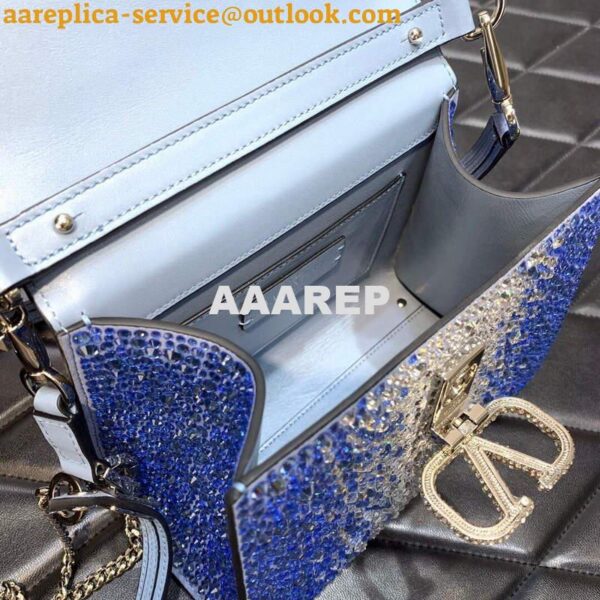 Replica Valentino 1W2B0G97TZA0FO Vsling Mini Handbag With Sparkling Embroidery Gradient blue 10