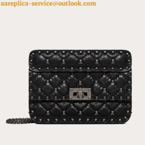 Replica Valentino Rockstud Spike Small Bag In Crinkled Nappa Lambskin 2