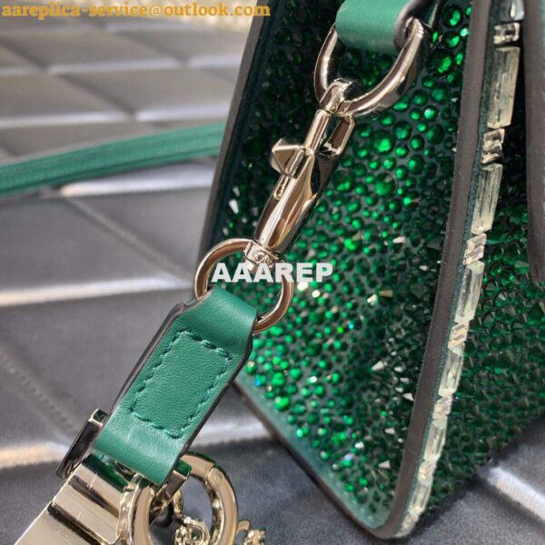 Replica Valentino 1W2B0G97TZA0FO Vsling Mini Handbag With Sparkling Embroidery Green 7