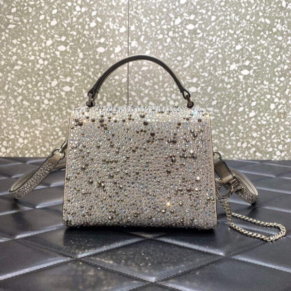 Replica Valentino 1W2B0G97TZA0FO Vsling Mini Handbag With Sparkling Embroidery Pearl Gray 3