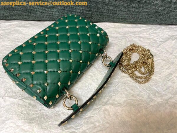 Replica Valentino Rockstud Spike Small Bag In Green Nappa Lambskin 3