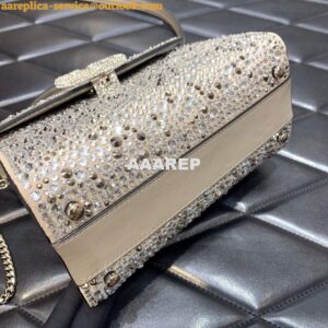 Replica Valentino 1W2B0G97TZA0FO Vsling Mini Handbag With Sparkling Embroidery Pearl Gray 2