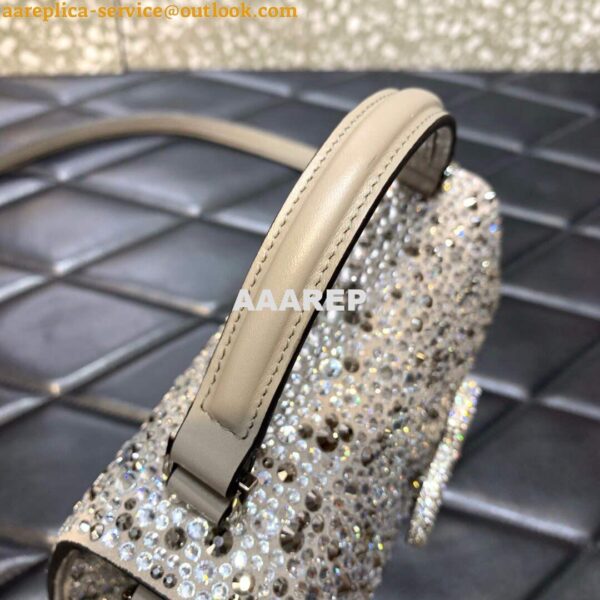 Replica Valentino 1W2B0G97TZA0FO Vsling Mini Handbag With Sparkling Embroidery Pearl Gray 5