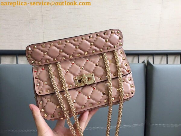 Replica Valentino Rockstud Spike Small Bag In Poudre Nappa Lambskin 5