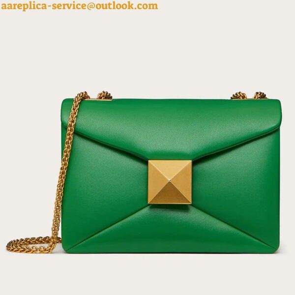 Replica Valentino Rockstud Spike Small Bag In Green Nappa Lambskin 14