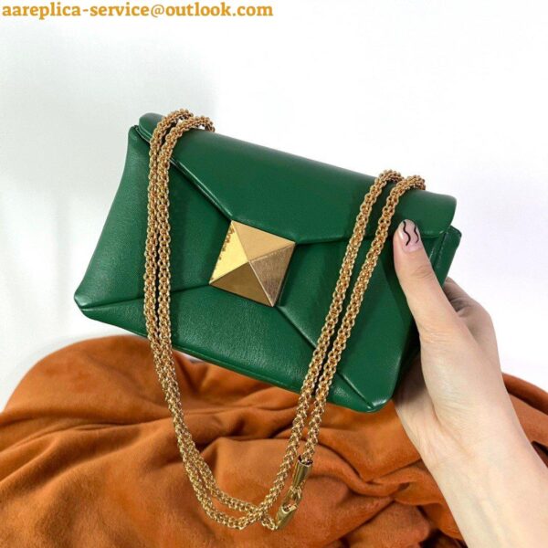 Replica Valentino Rockstud Spike Small Bag In Green Nappa Lambskin 15