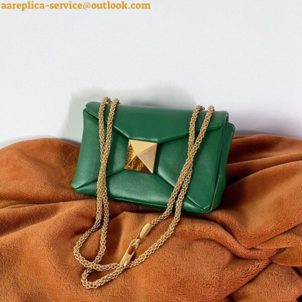 Replica Valentino Rockstud Spike Small Bag In Green Nappa Lambskin 19