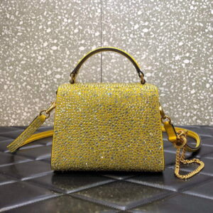 Replica Valentino 1W2B0G97TZA0FO Vsling Mini Handbag With Sparkling Embroidery Yellow