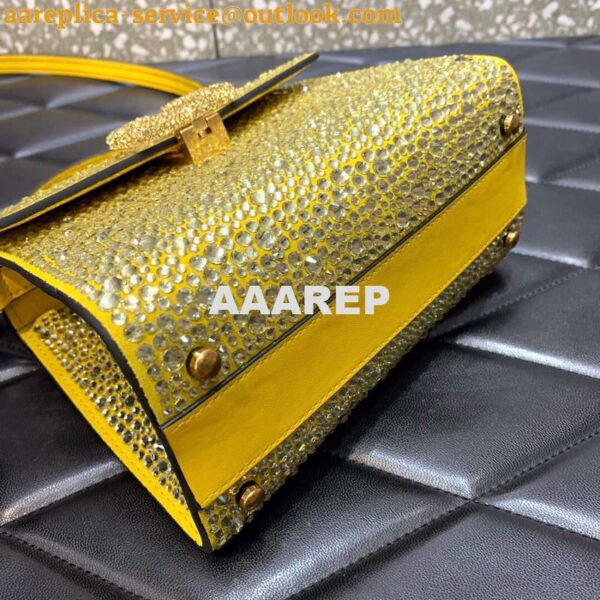 Replica Valentino 1W2B0G97TZA0FO Vsling Mini Handbag With Sparkling Embroidery Yellow 8