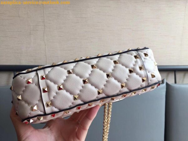 Replica Valentino Rockstud Spike Small Bag In White Nappa Lambskin 16