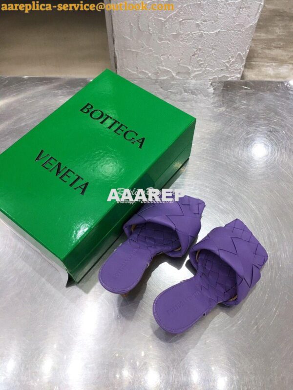 Replica Bottega Veneta BV Lido Sandals Heel 608854 Purple 7