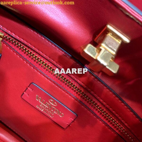 Replica Valentino 2021 Roman Stud The Handle Bag In Nappa 0097L Red 9