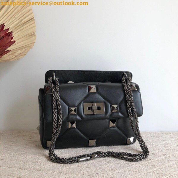 Replica Valentino Roman Stud Medium Chain Bag with Black Hardware 5