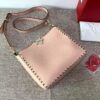 Replica Valentino 2B0C17 Rockstud Grainy Calfskin Hobo Bag 50031S Red 2