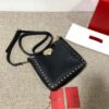 Replica Valentino 2B0C17V Mini Rockstud Grainy Calfskin Hobo Bag 50029 Gray 2