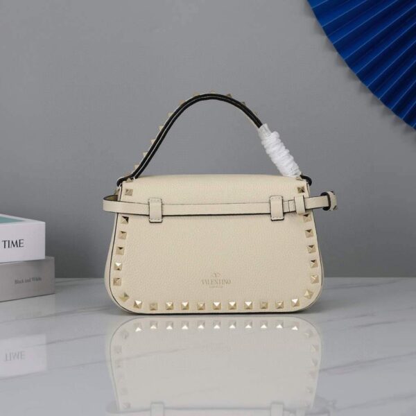 Replica Valentino 2B0I52 Small Rockstud Grainy Calfskin Handbag 2025S Beige 3