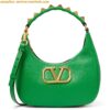 Replica Valentino Stud Sign Hobo Bag In Dark Brown Calfskin