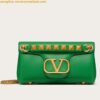 Replica Valentino Stud Sign Shoulder Bag In Brown Nappa Leather