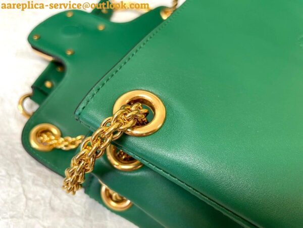 Replica Valentino Stud Sign Shoulder Bag In Green Nappa Leather 7