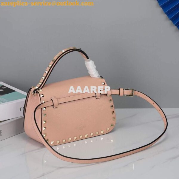 Replica Valentino 2B0I52 Small Rockstud Grainy Calfskin Handbag 2025S Pink 7